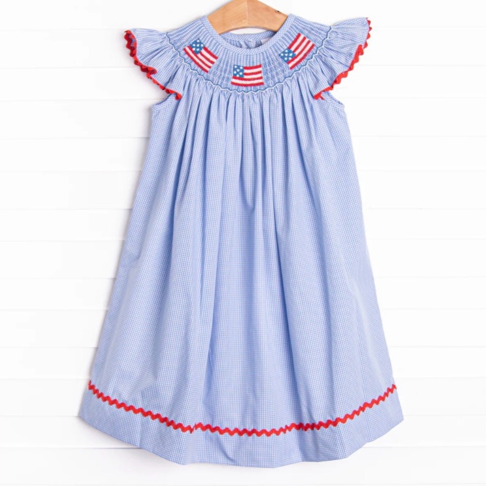 Salute the flag smocked dress